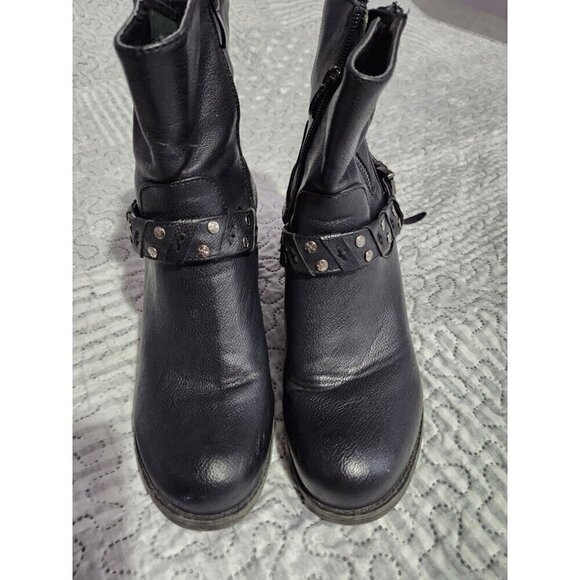 Vangelo Womens Moto Boots Black Leather 39 - Picture 3 of 6